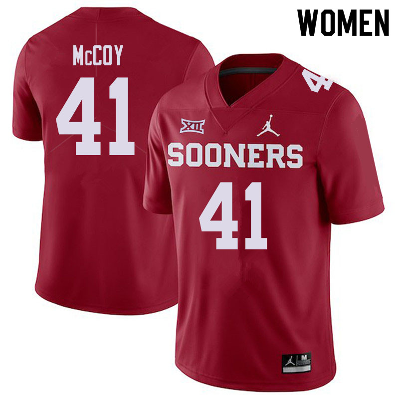 Jordan Brand Women #41 Jake McCoy Oklahoma Sooners College Football Jerseys Sale-Crimson